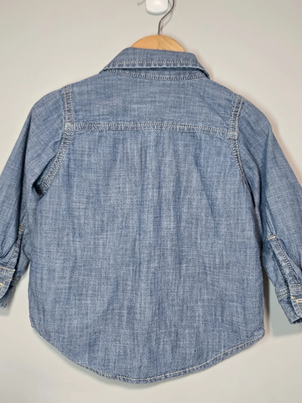 Kids Blue Denim Button-Up Shirt Jacket Fully Lined Soft Cotton.